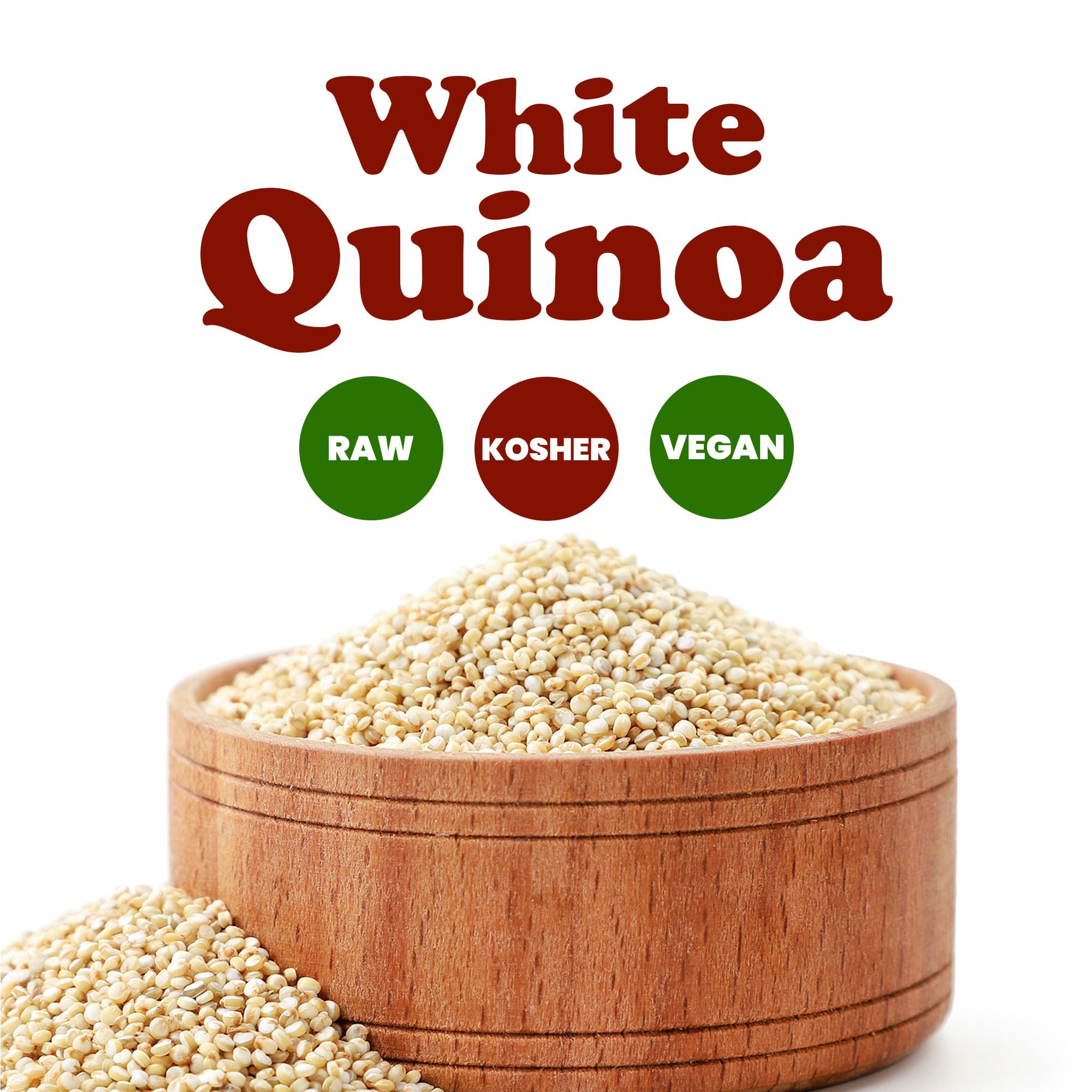 Food to Live White Quinoa, 12 Ounces- All Natural Whole Grain, Perfect for Salads, Soups, Quick and Easy to Cook, Meal Prep, Rice Substitute, Vegan, Kosher, Bulk