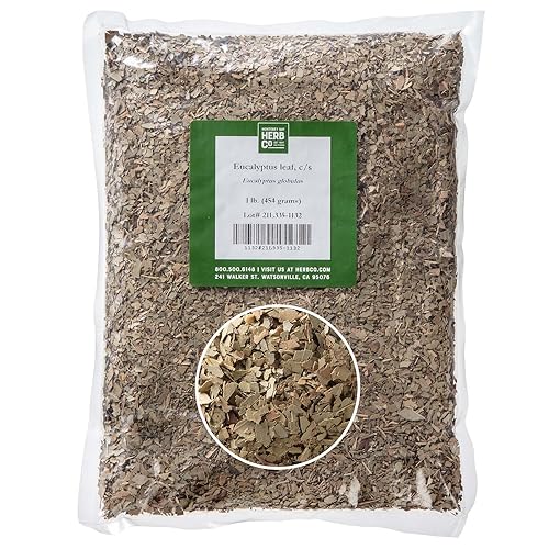 Eucalyptus Leaf Cut & Sifted, by Herb Co, Eucalyptus Globulus, Blue Gum, Australian Fever Tree, from Morocco, Kosher, for Infused Oils, Liniments