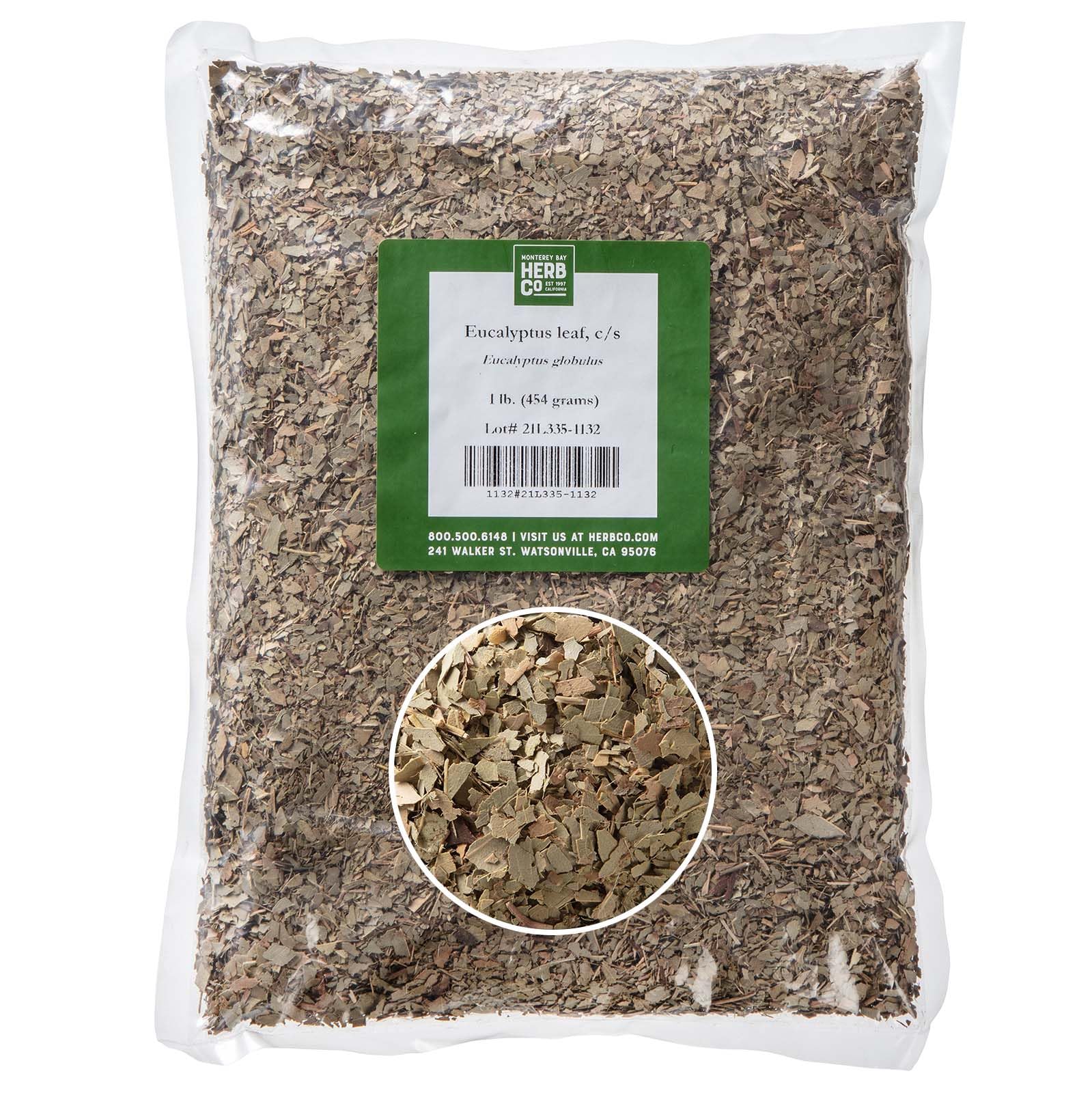 Eucalyptus Leaf Cut & Sifted, by Herb Co, Eucalyptus Globulus, Blue Gum, Australian Fever Tree, from Morocco, Kosher, for Infused Oils, Liniments