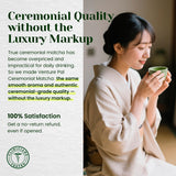 Venture Pal Superior Ceremonial Grade Matcha Powder, 100% Pure First Harvest Matcha Powder, Shade Grown Green Tea - Vegan, Gluten-Free, No Additives