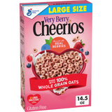 Very Berry Cheerios, Heart Healthy Gluten Free Breakfast Cereal, Made with Whole Grain Oats, Large Size, 14.5 oz