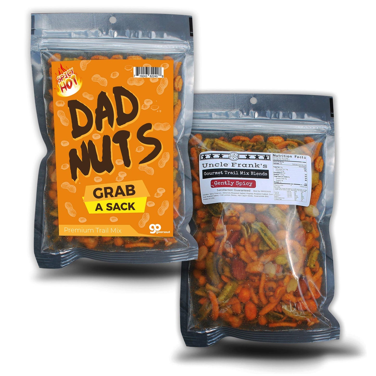 Dad Nuts Spicy Trail Mix - Funny Snacks for Men - Spicy Blend - Made in the USA - Gag Gift - Grab a Sack
