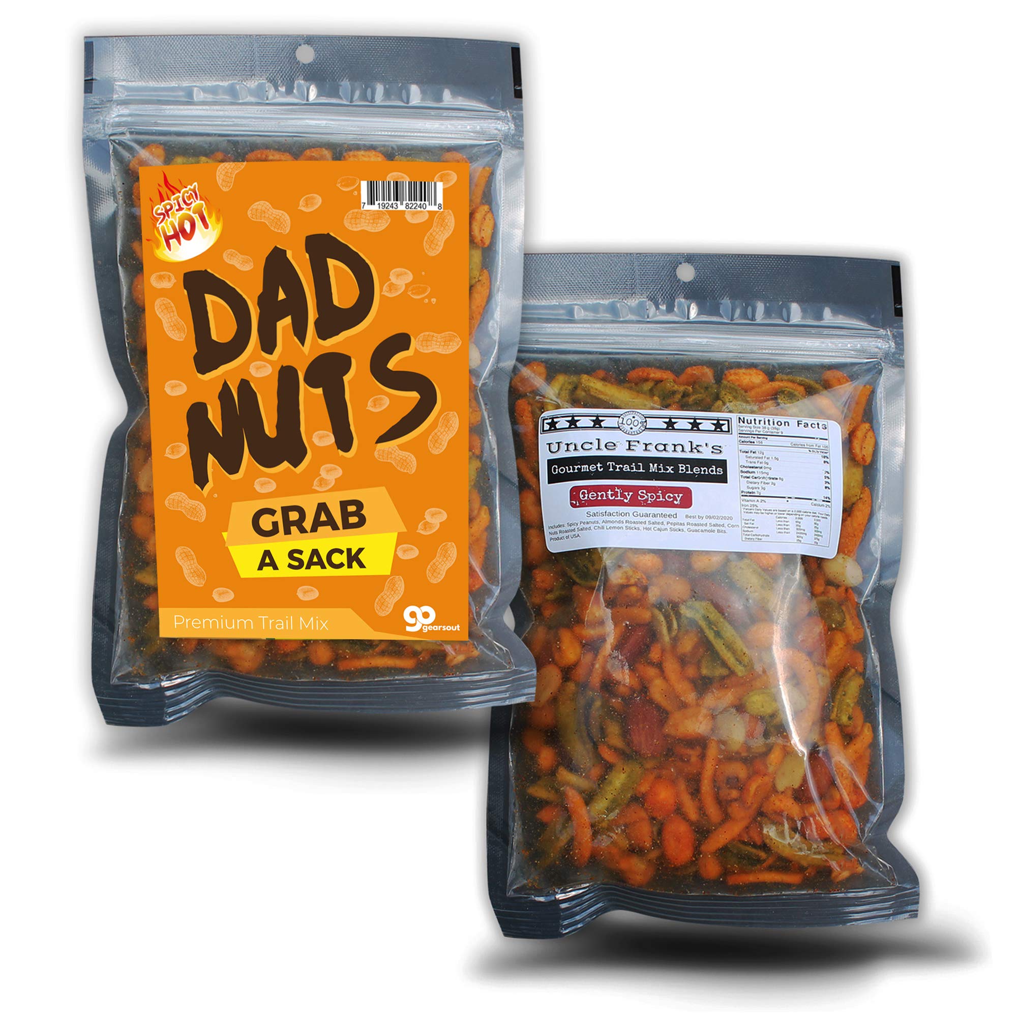 Dad Nuts Spicy Trail Mix - Funny Snacks for Men - Spicy Blend - Made in the USA - Gag Gift - Grab a Sack