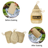 EMARA All Natural Kitchen Sponge Set of 3, Zero Waste Loufa, Organic, Vegan, 100% Biodegradable and Compostable, Durable, Reusable, Eco-Friendly