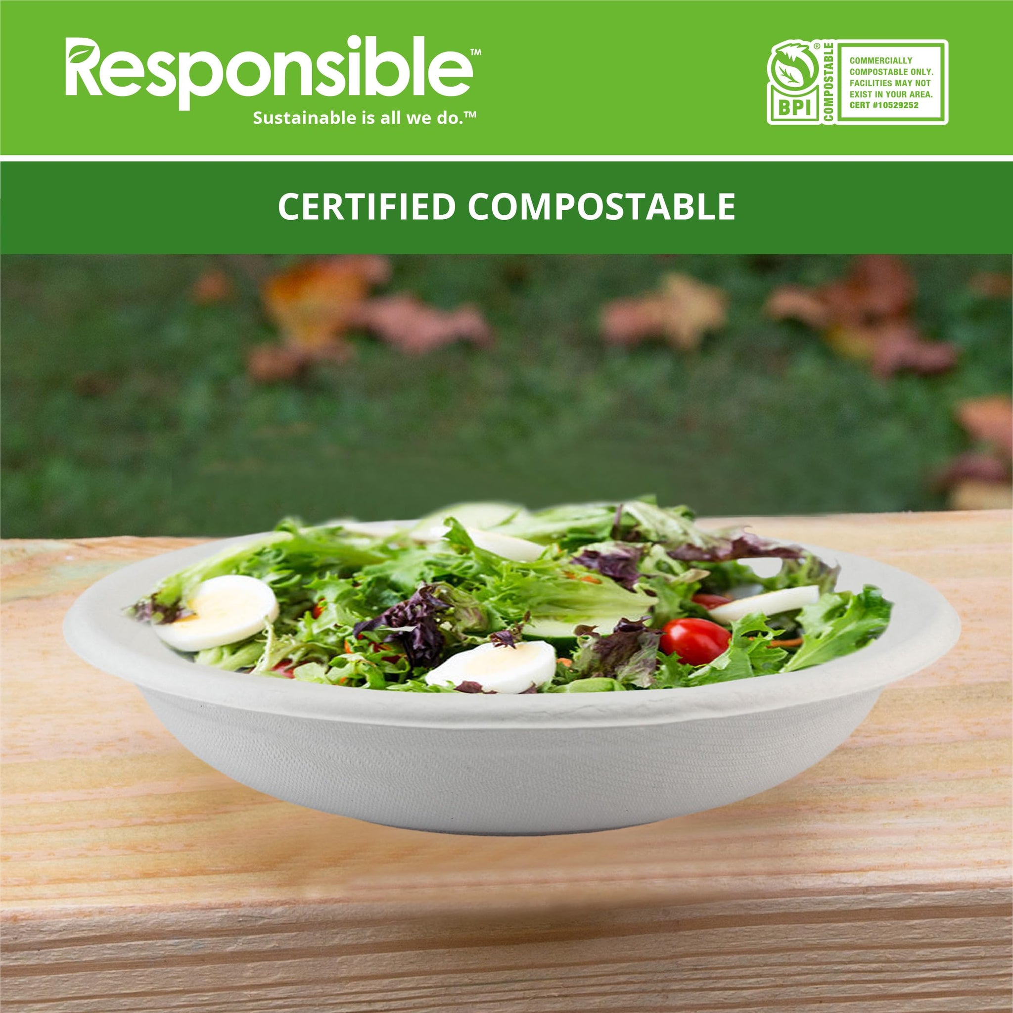 Responsible Products bowls are eco-friendly, Disposable Paper Bowls 24oz For Hot Soup (50 Count),Heavy Duty Paper Dinner Bowls, Dessert Bowls, Made