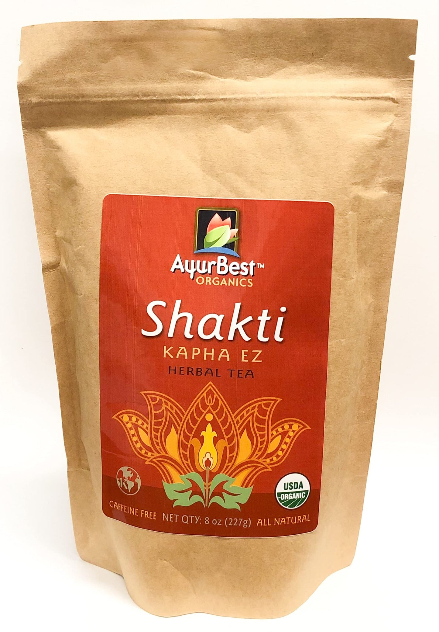 Shakti Kapha EZ Herbal Tea, Organic, USDA Certified Organic, Net Wt. 8 oz (227g), Loose Tea