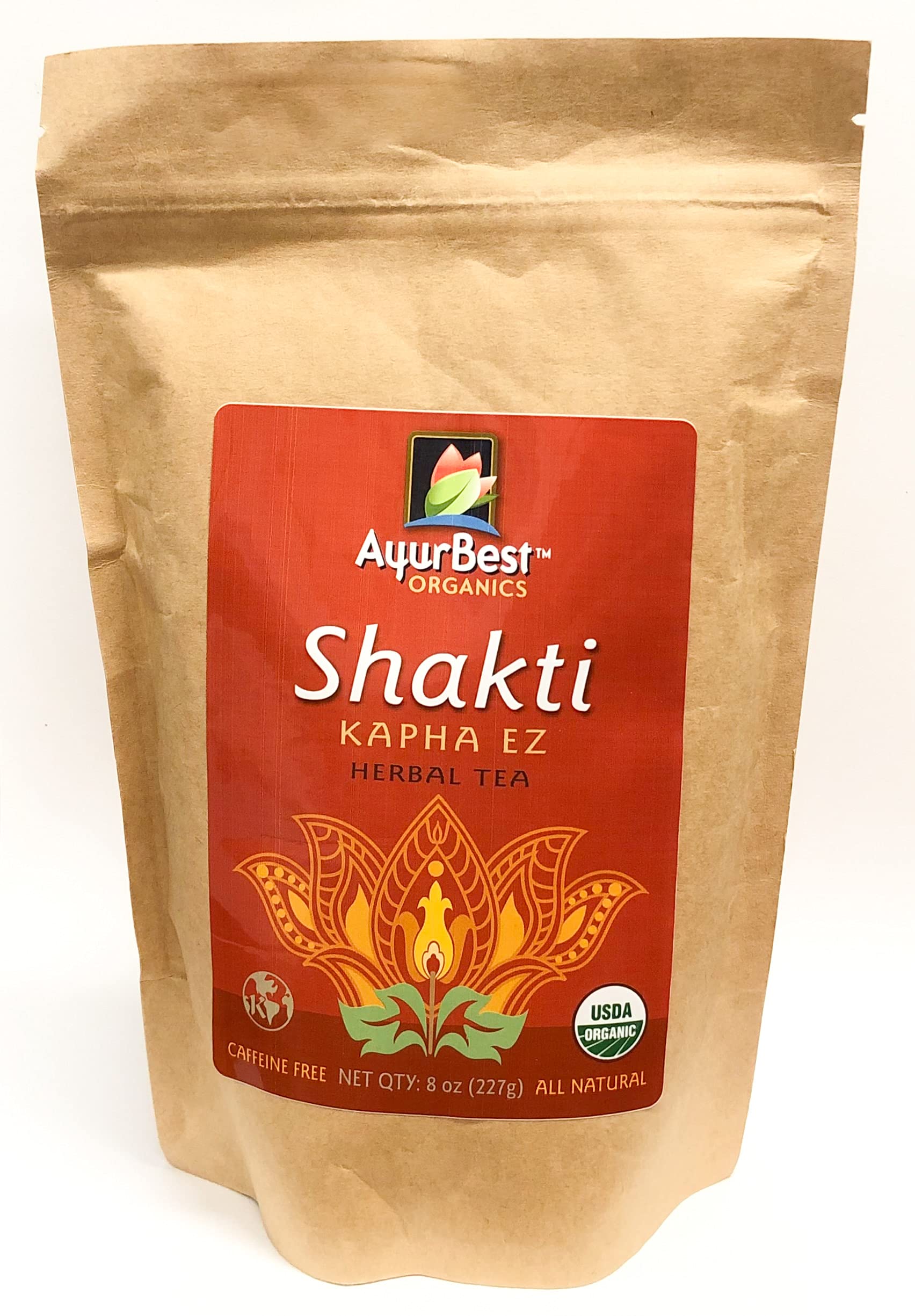 Shakti Kapha EZ Herbal Tea, Organic, USDA Certified Organic, Net Wt. 8 oz (227g), Loose Tea