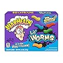 WARHEADS Lil' Worms - Sour Outside, Sweet and Chewy Inside - Black Cherry, Blue Raspberry & Green Apple Flavors - 3.5 oz. Theater Box