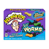 WARHEADS Lil' Worms - Sour Outside, Sweet and Chewy Inside - Black Cherry, Blue Raspberry & Green Apple Flavors - 3.5 oz. Theater Box