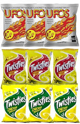 Sampler Snacks - UFO'S, Cheese Twisties, Chicken Twisties (Value Pack Of 9) Favorite Snack Of The Pacific Islanders - Imported From FIJI - Variety