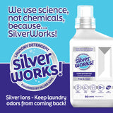 SilverWorks! Powerful Odor Eliminating Laundry Detergent Liquid, Silver Ion Deodorizer Technology, Laundry Odor Eliminator For Clothes, Cleans