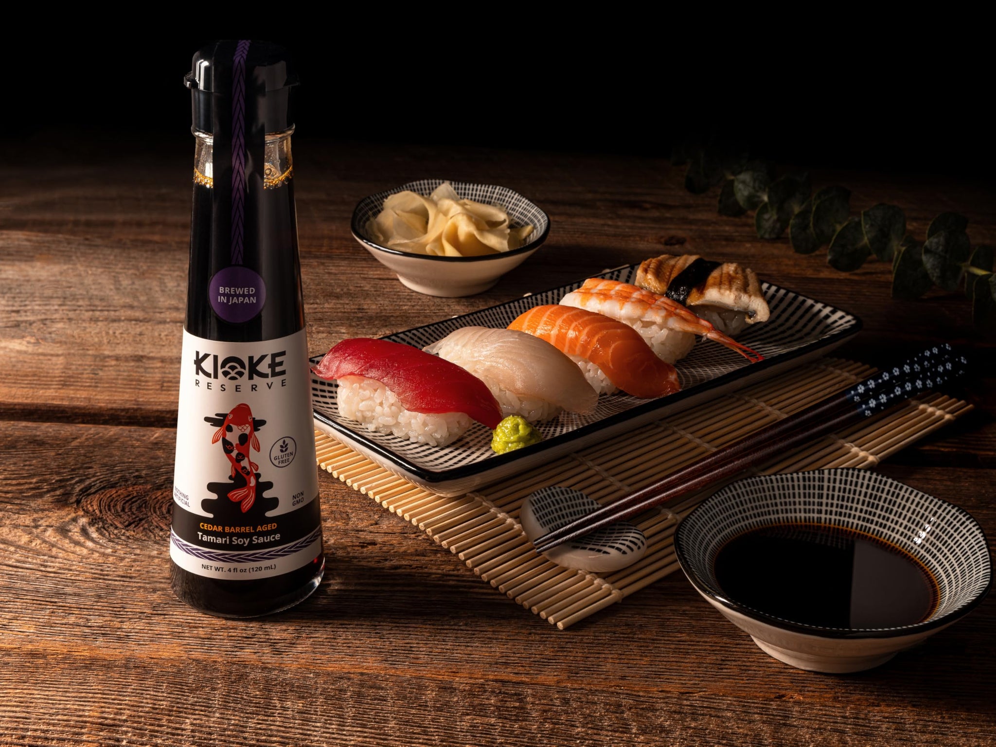 Kioke Reserve Tamari Soy Sauce | Small Batch Cedar Barrel Aged in Japan | Gluten-Free, All-Natural & Non-GMO | Authentic Japanese Tamari Sauce