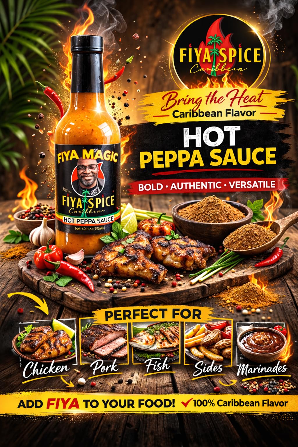 Caribbean Hot Pepper Sauce | Jamaican Habanero Blend | Bold Island Heat | 5 fl oz