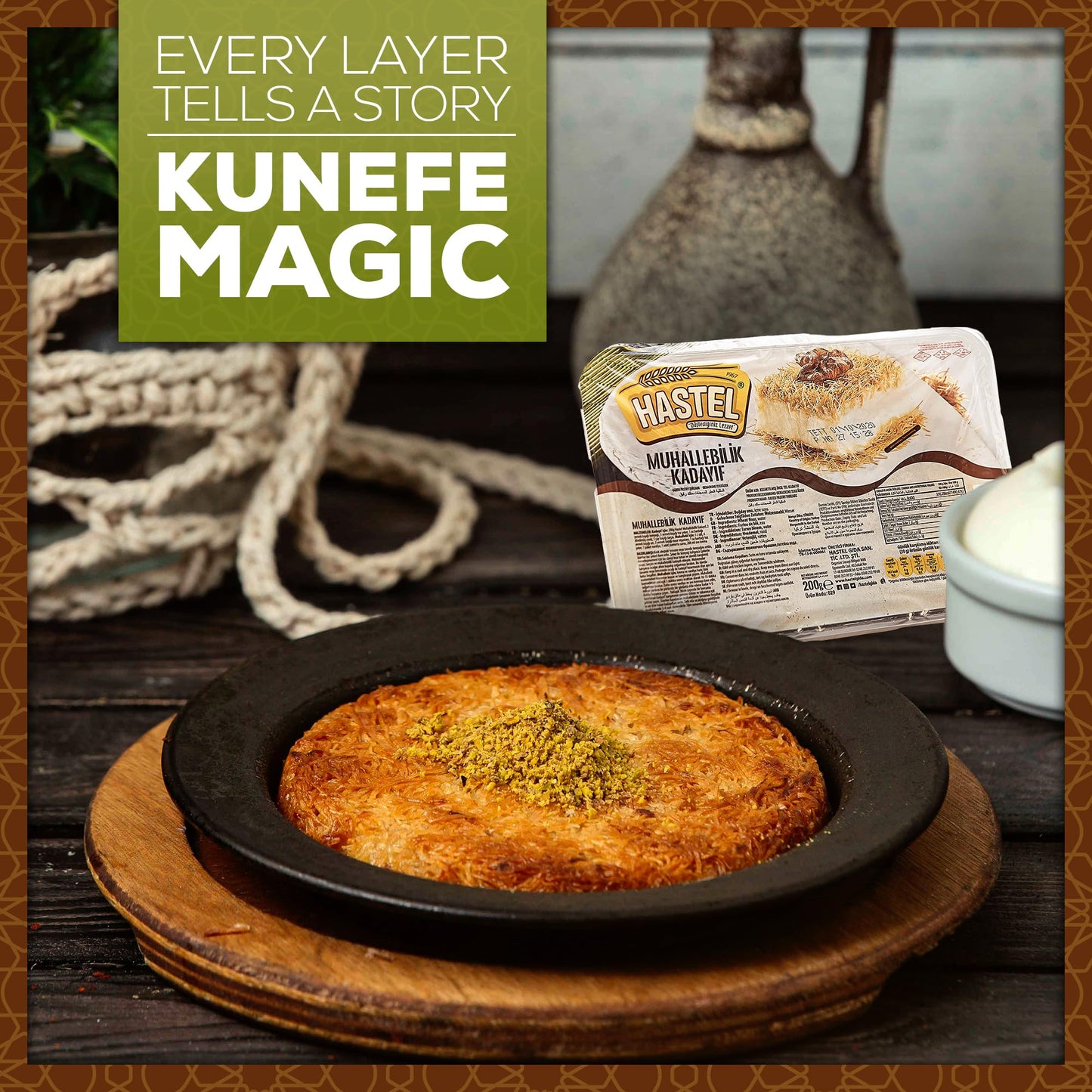 Hastel Premium Baked & Shredded Kataifi Pastry, 7 oz (200 g), Perfect for Dubai Chocolate Pistachio Bars, Traditional Knafeh, Kadaifi for Milky