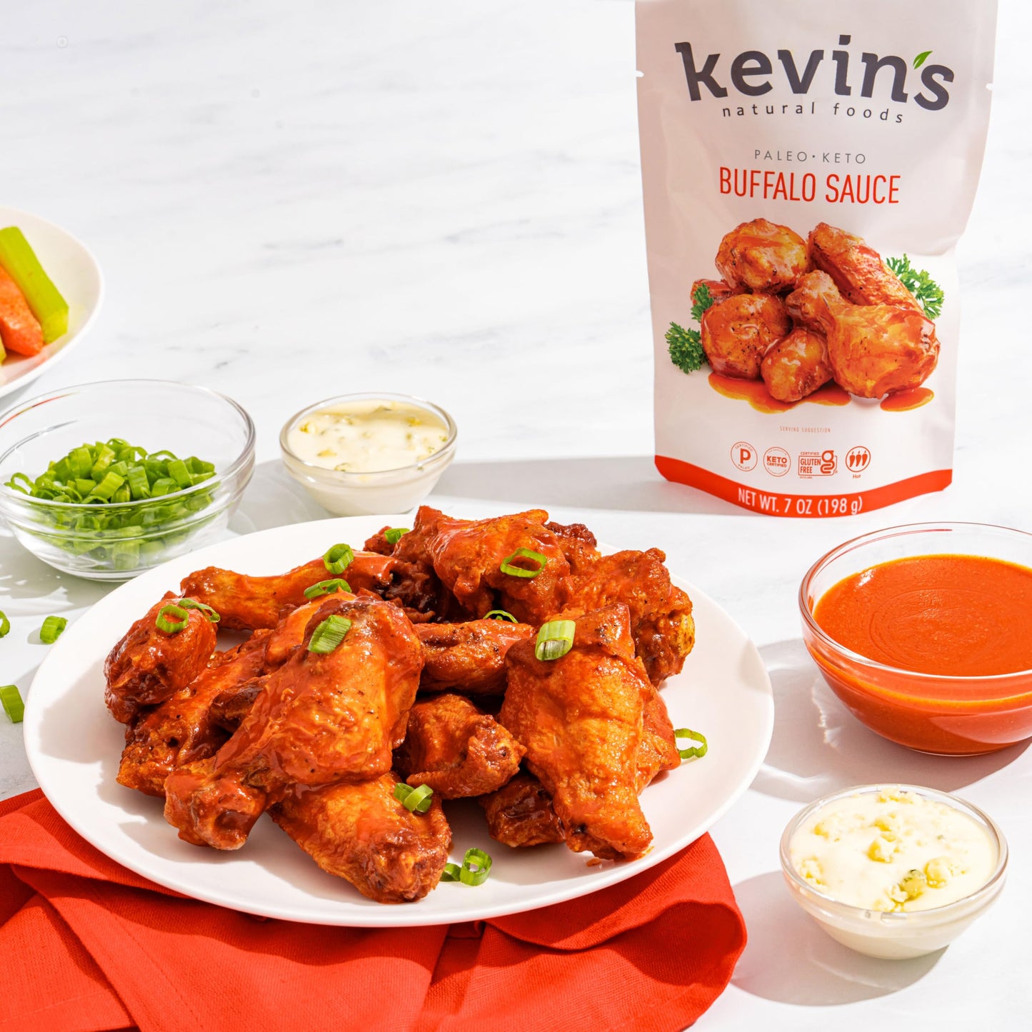Kevin's Natural Foods Buffalo Sauce - Limited Edition - Keto and Paleo Simmer Sauce, Gluten-Free, No Preservatives, Non-GMO - 3 Pack