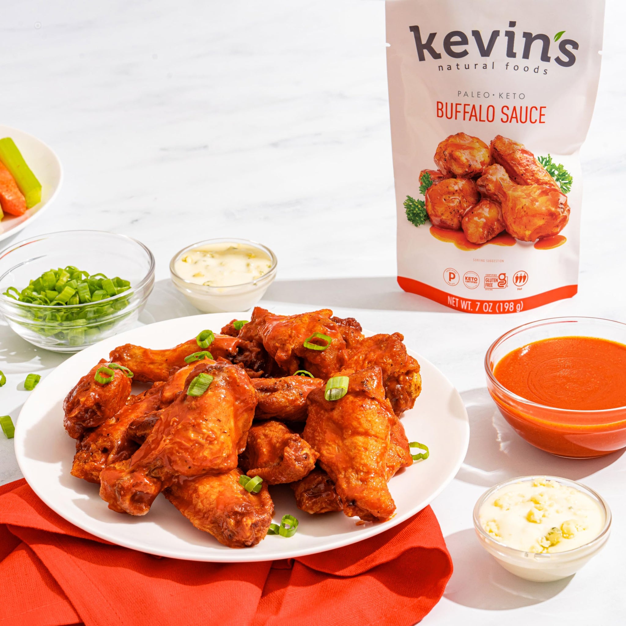 Kevin's Natural Foods Buffalo Sauce - Limited Edition - Keto and Paleo Simmer Sauce, Gluten-Free, No Preservatives, Non-GMO - 3 Pack
