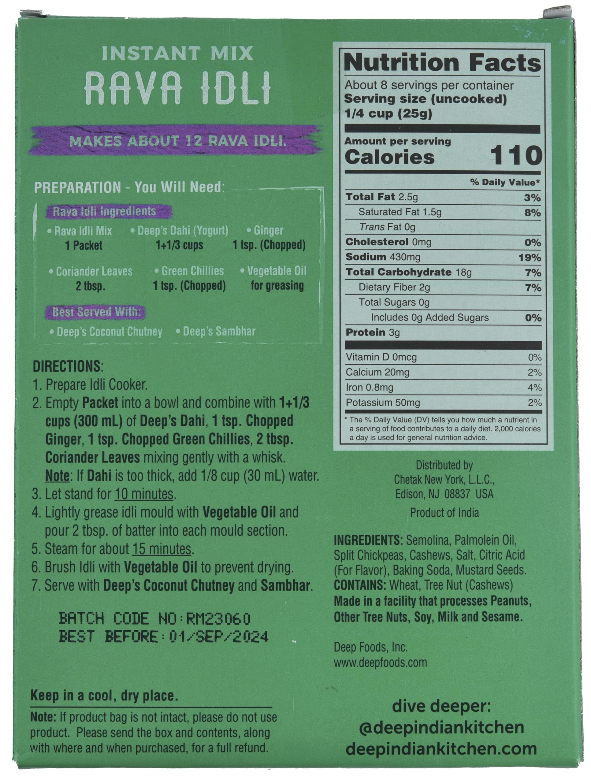 Deep, Rava Idli Mix, 200 Grams(gm)