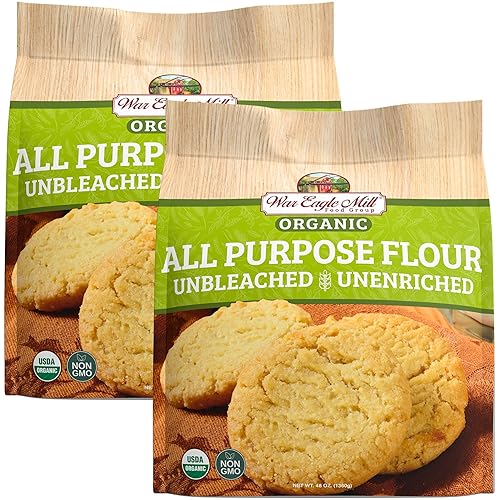 War Eagle Mill Organic Unbleached Unenriched All Purpose Flour, 48 oz (2 Pack)