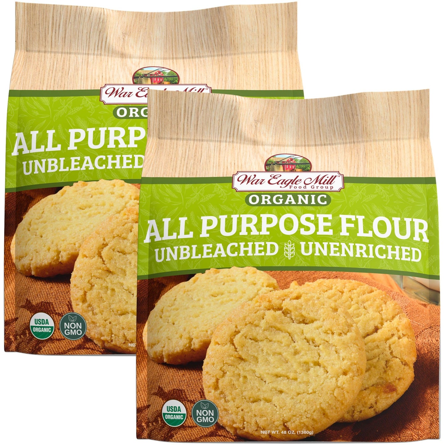 War Eagle Mill Organic Unbleached Unenriched All Purpose Flour, 48 oz (2 Pack)