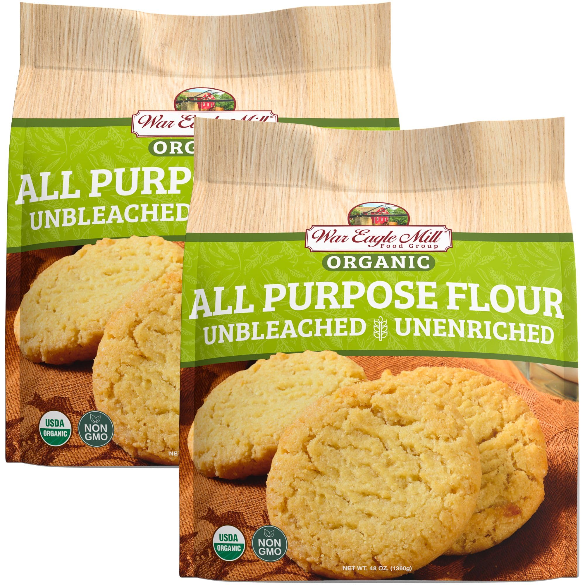 War Eagle Mill Organic Unbleached Unenriched All Purpose Flour, 48 oz (2 Pack)