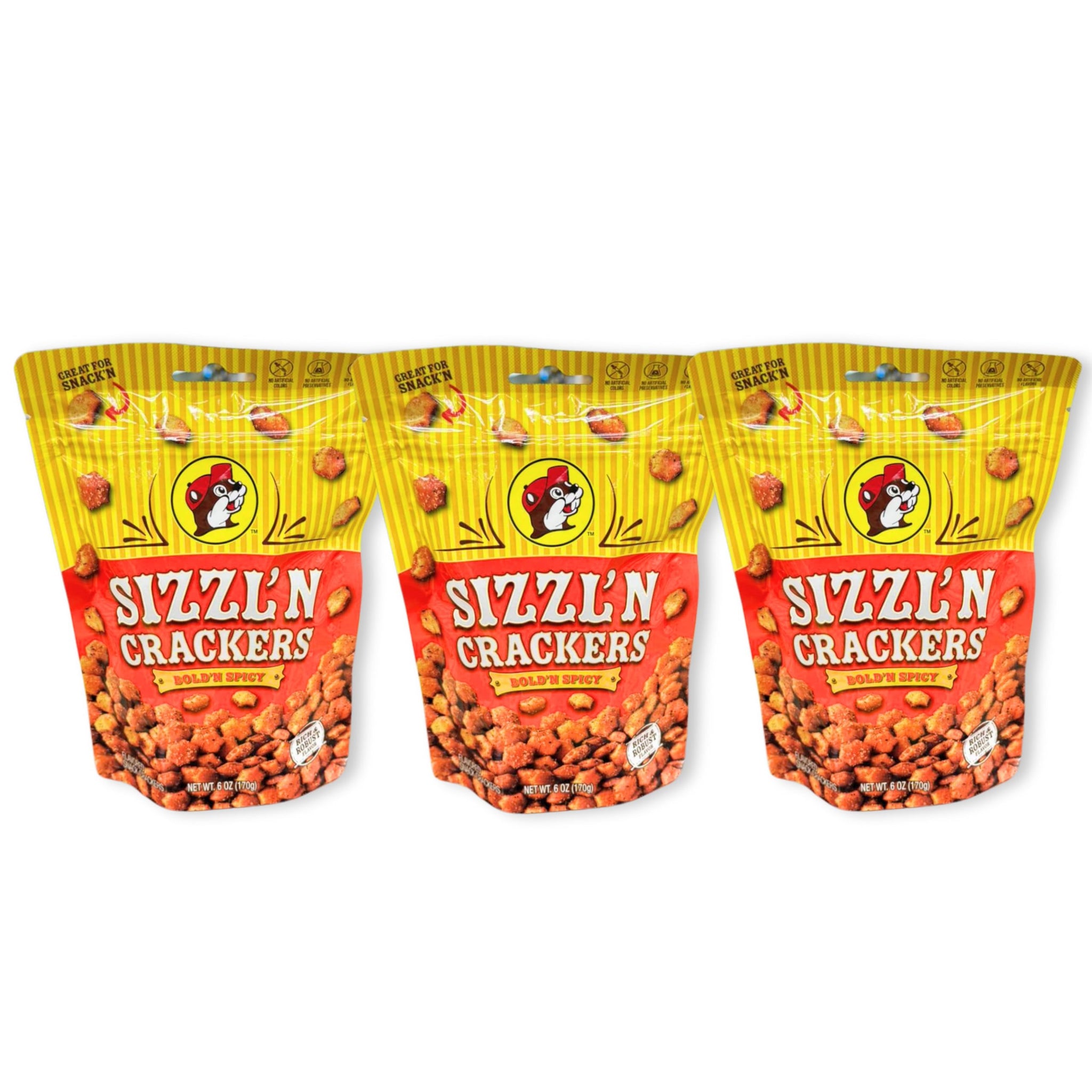 Buc-ee's Crackers (3, Sizzl'n Crackers Bold'n Spicy)