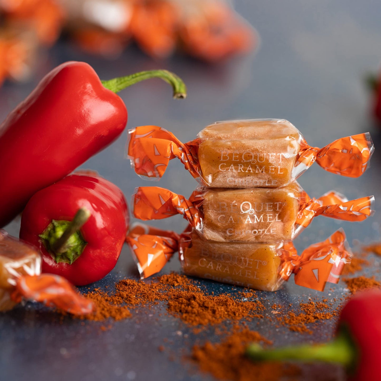 Béquet Caramel - Chipotle Caramel - Candy Individually Wrapped - Gourmet Caramel Candy - Made in Montana - Kosher (Star D) and Gluten Free - 8 oz Gift