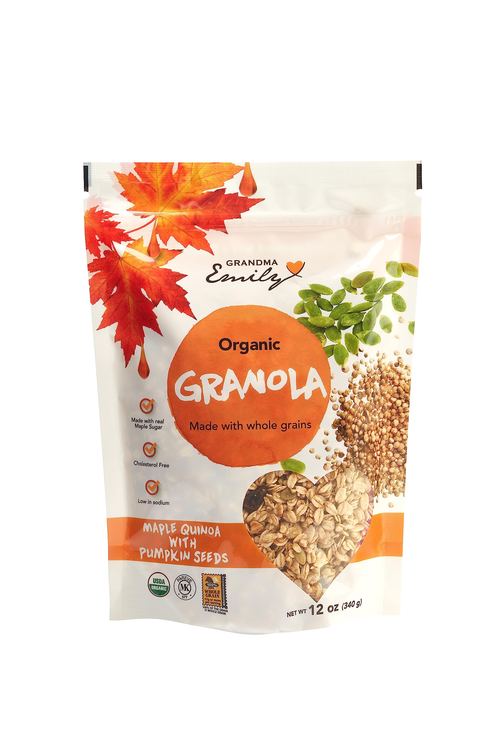 Grandma Emily Organic Maple Quinoa with Pumpkin Seeds Breakfast Granola, 12 ounces