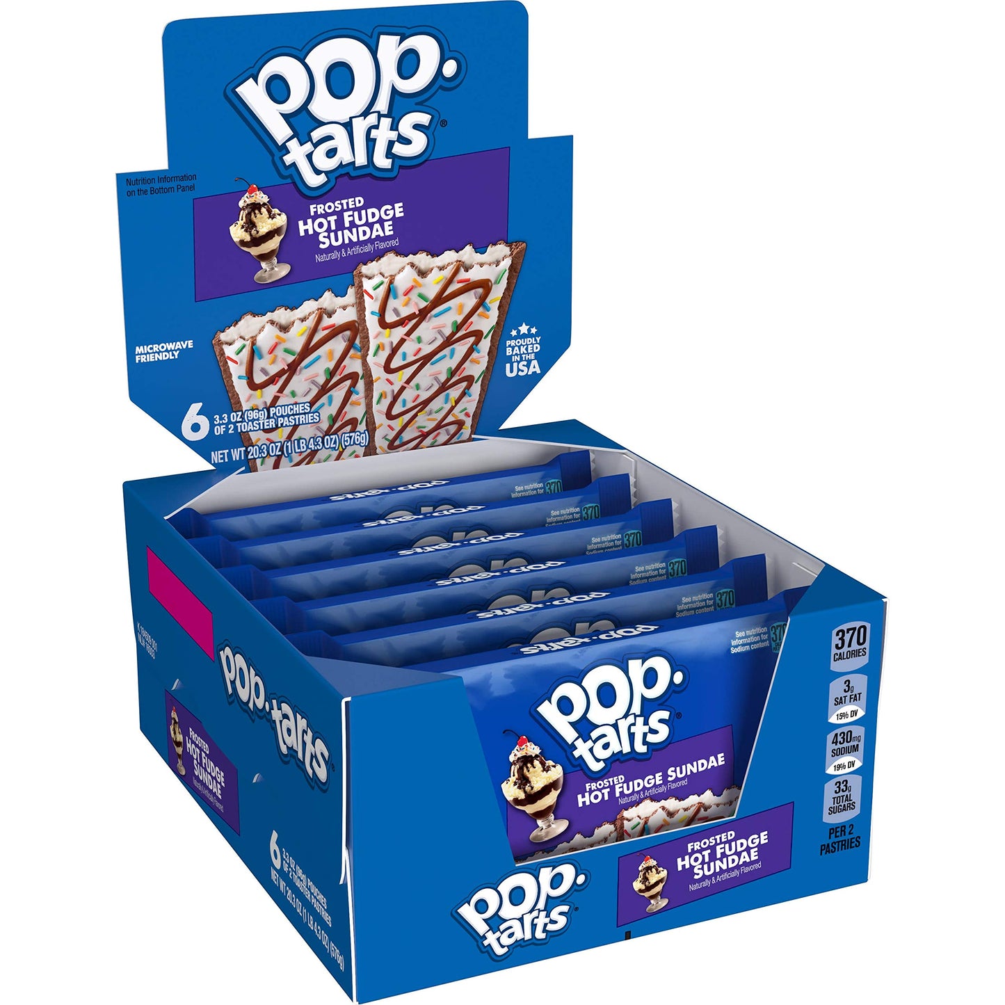 Kellogg's Pop-Tarts, Breakfast Toaster Pastries, Frosted Hot Fudge Sundae, 20.3oz (72 Count)
