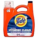 Tide Ultra Hygienic Clean Liquid Laundry Detergent, Original Scent, 132 fl oz, 94 Loads, Removes visible and invisible dirt, Laundry Detergent Liquid