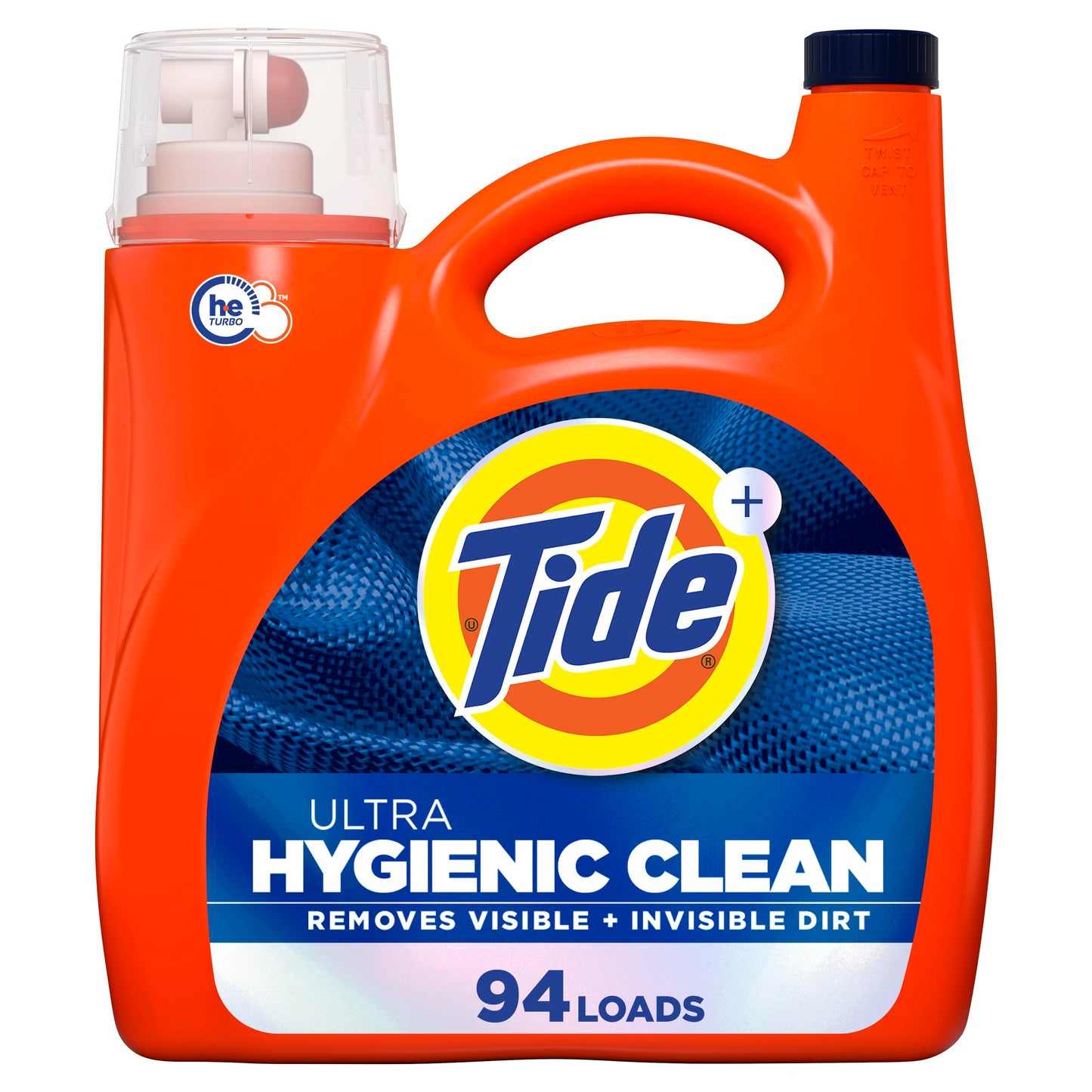 Tide Ultra Hygienic Clean Liquid Laundry Detergent, Original Scent, 132 fl oz, 94 Loads, Removes visible and invisible dirt, Laundry Detergent Liquid