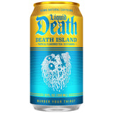 Liquid Death Iced Tea - Death Island (Tropical-Flavored Black Tea), Less Sugar*, Boost of Caffeine, B Vitamins, No Artificial Sweeteners, 12 Fl Oz