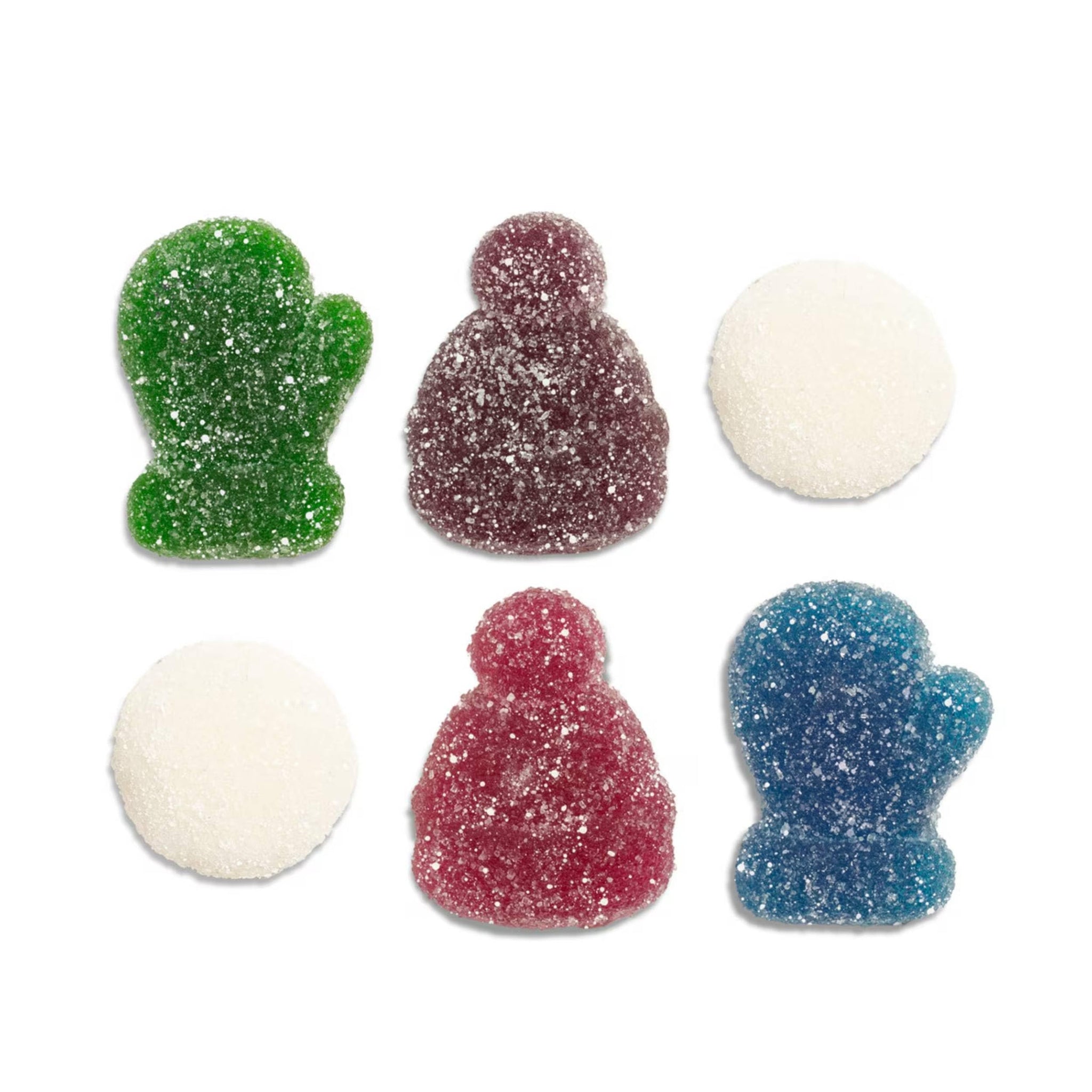Snow Day Christmas Gummy Candy - Bulk Holiday Ready Mittens, Hats, and Snowball Shaped Christmas Gummies (1 Pound)