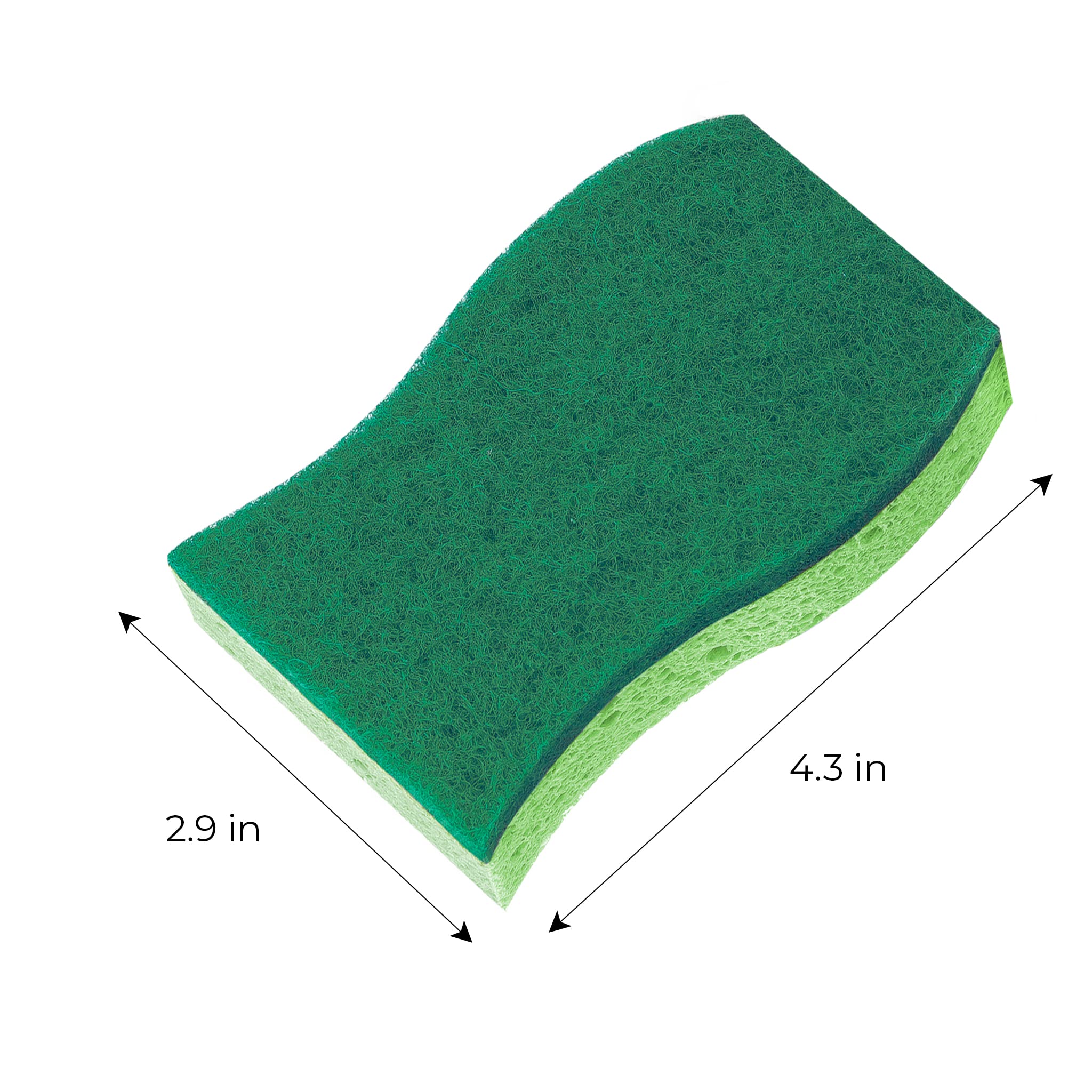 Smart Design Heavy Duty Cellulose Smart Scrub Sponge - Set of 9 - Ultra Absorbent - Ergonomic Shape - - Cleaning, Dishes, & Hard Stains - Green