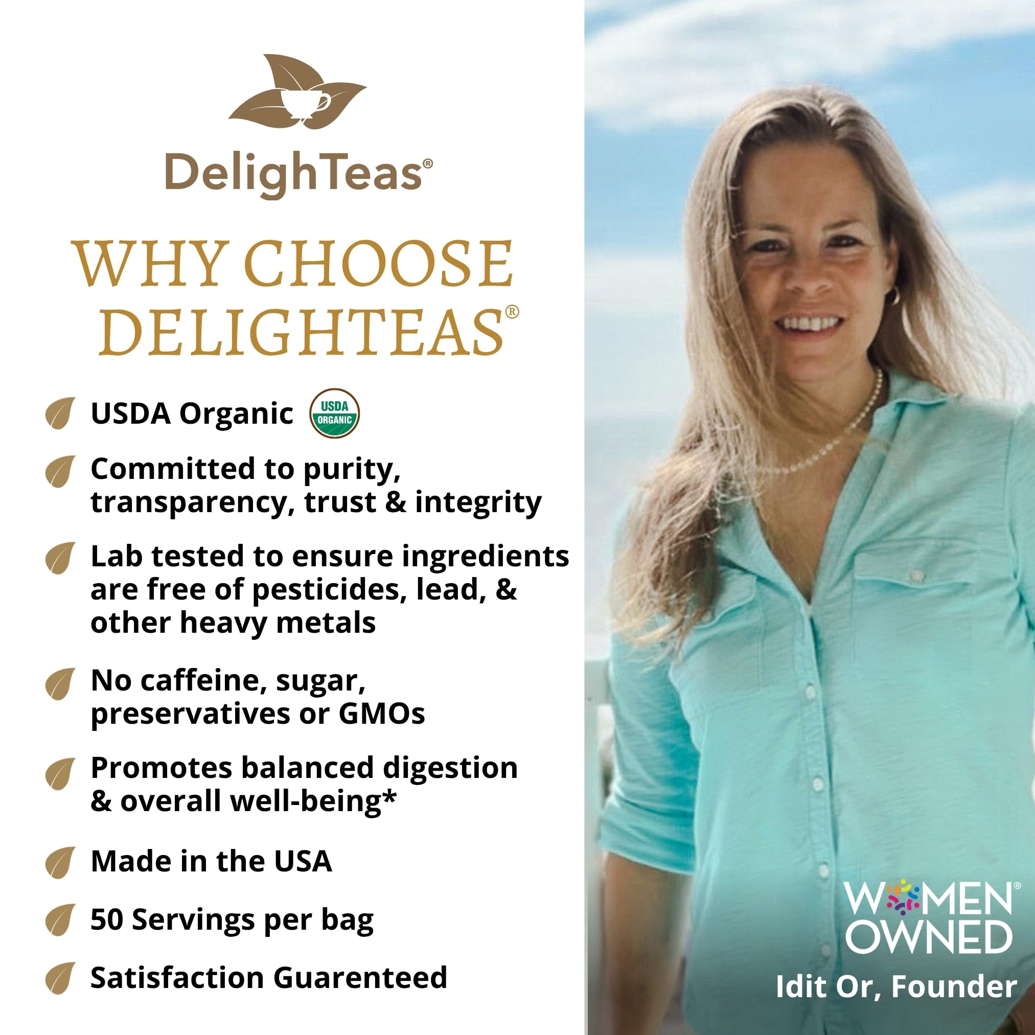 DelighTeas Stomach & Liver Tea | Ayurvedic Herbal Blend for Digestion | Organic Milk Thistle, Fennel, Ginger, Peppermint & Licorice | Vegan