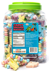 50 Dinosaur Candy Bracelets with Dinosaur Pendants, Dino-lover Candy Jewelry, Ideal for Dino Party Favors and Goodie Bags, Bulk Pack by 4YoreElves
