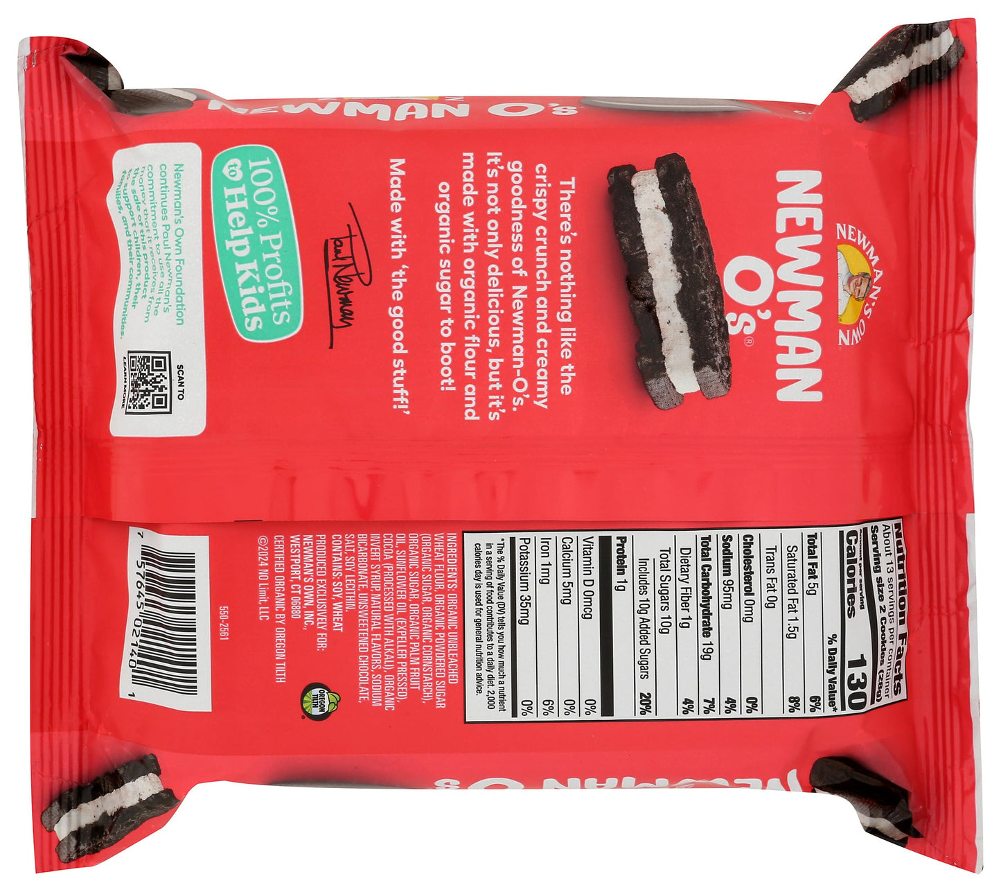 Newman's Own Crème Filled Chocolate Cookies, 13 Ounce