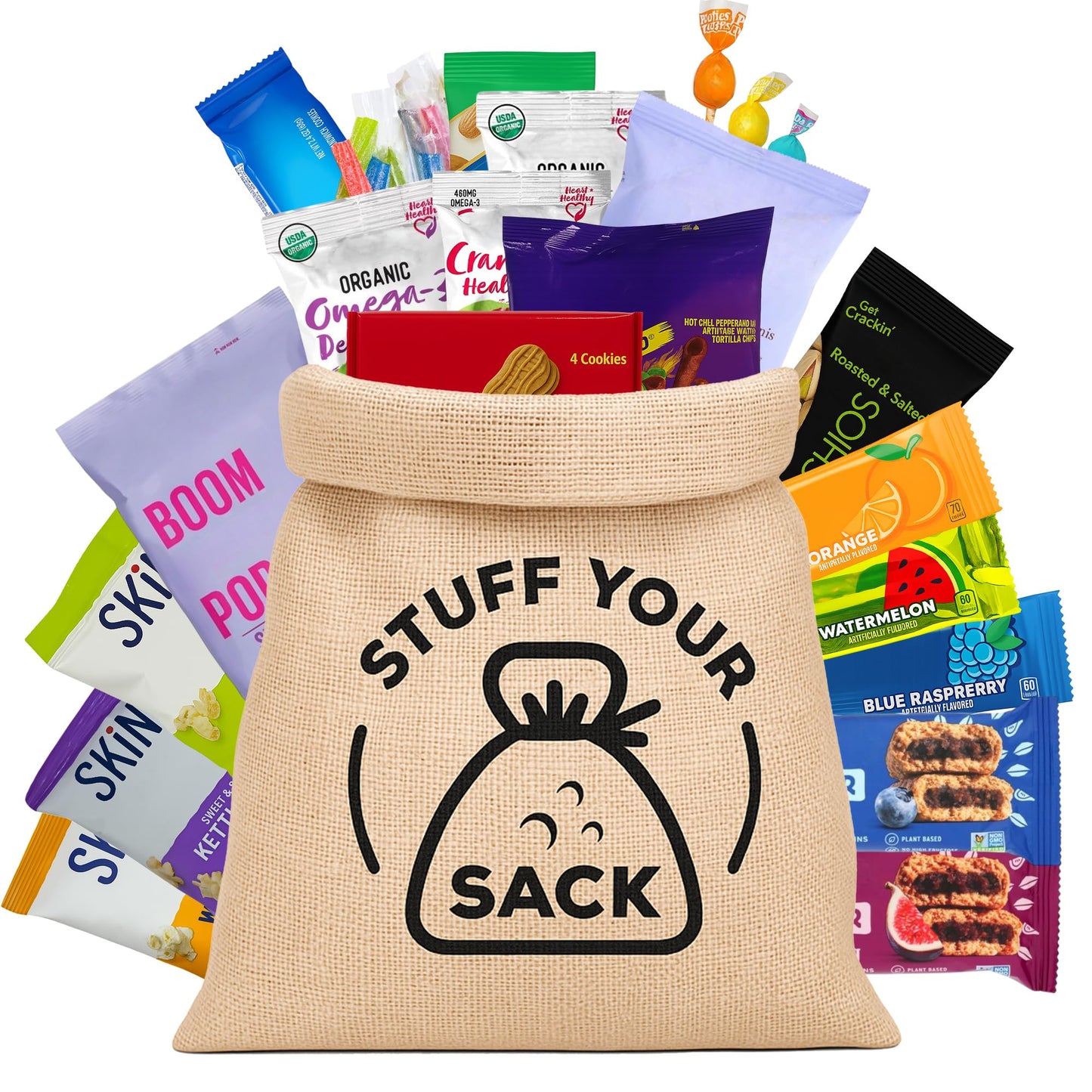 Vegan Snacks Variety Pack - 40 Count Plant-Based Snack Box for Adults and Kids - Dairy-Free, Meat-Free Assortment of Chips, Fruit Snacks, and Treats