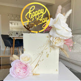 40 PCS Happy Birthday Cake Topper Acrylic Cupcake Topper A Series of Birthday Cake Supplies Decorations 10 Styles 4 Colors