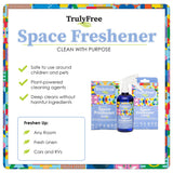 Truly Free Space Freshener Starter Kit, Lemongrass Essential Oil - Car and Air Fresheners for Home, Natural Odor Eliminator Room Spray, 12 oz Empty