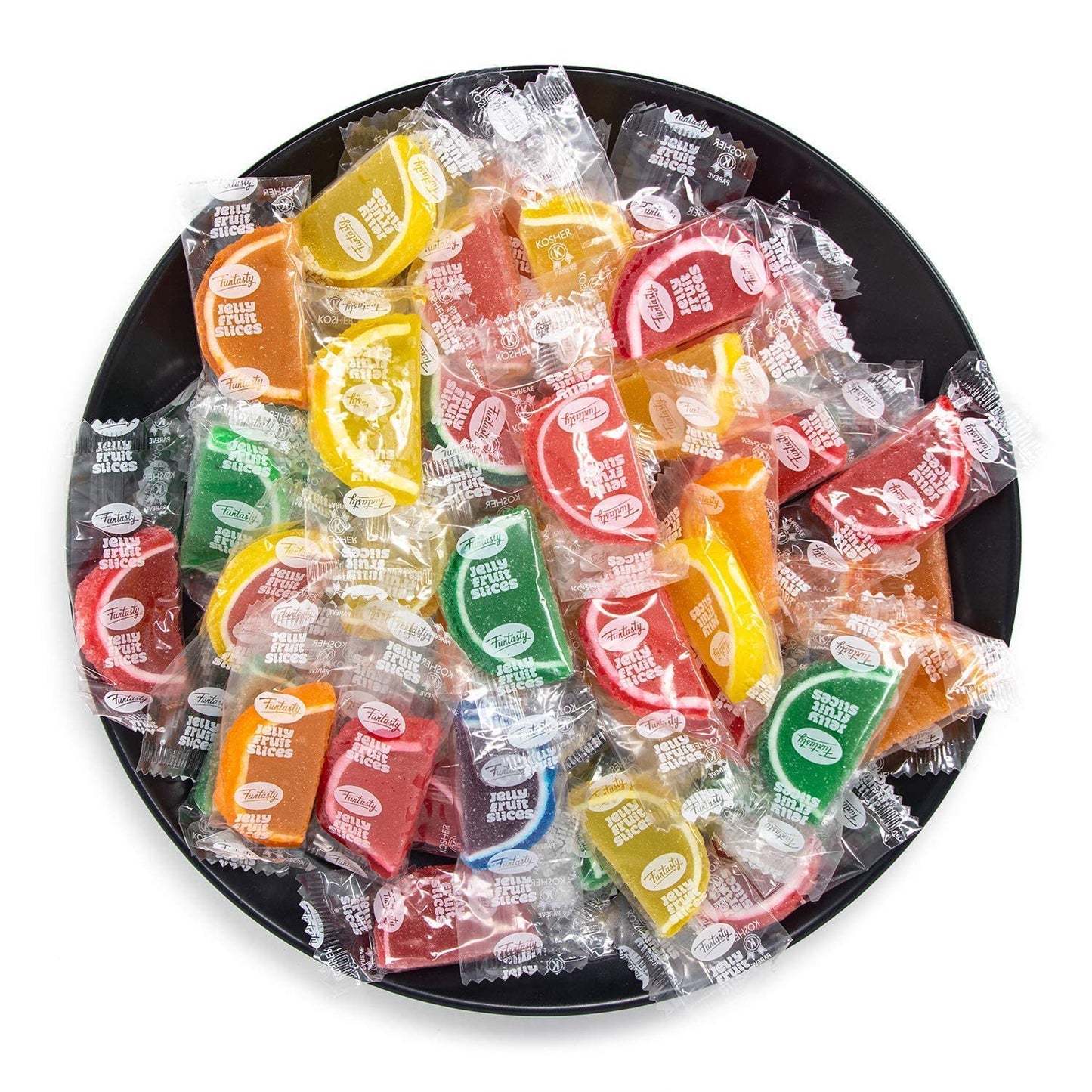 Fruit Slices Jelly Candy, 2-Pound Bag, Assorted Flavors, Individually Wrapped - Christmas Candy