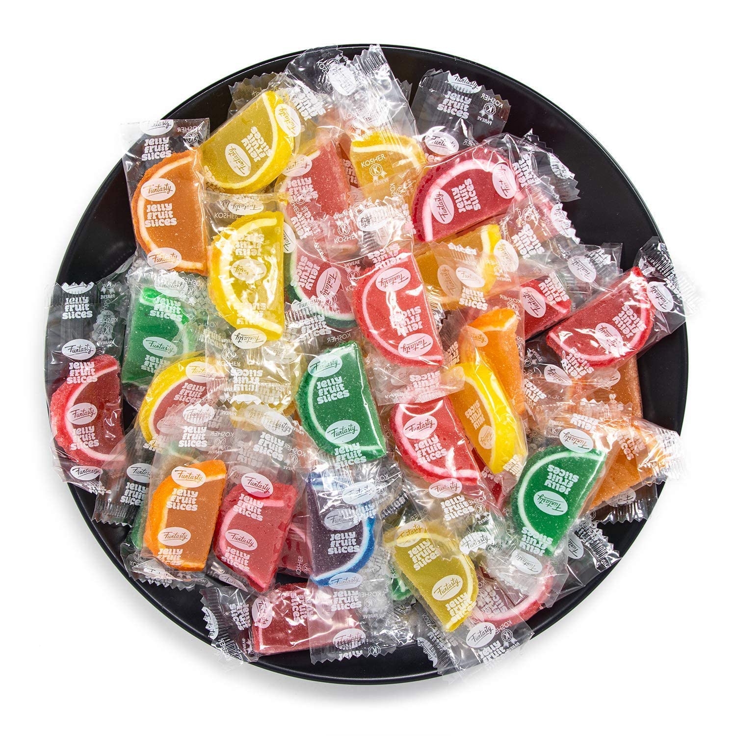 Fruit Slices Jelly Candy, 2-Pound Bag, Assorted Flavors, Individually Wrapped - Christmas Candy
