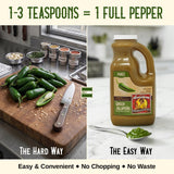 Green Jalapeño Pepper - Louisiana Pepper Exchange - Fresh Pepper Replacement. Save Time and Money in the Kitchen, No More Food Waste. 64 Ounces