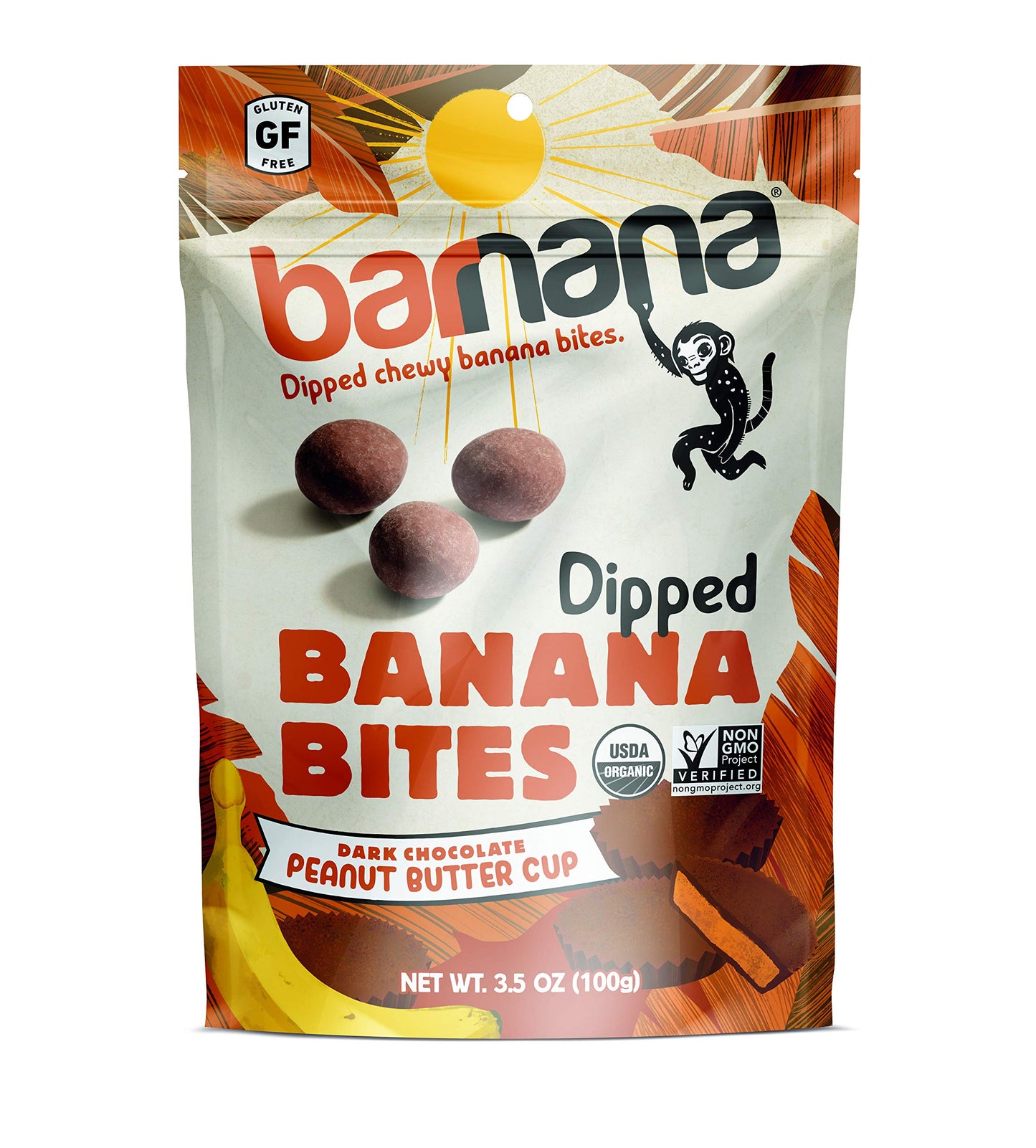 Barnana Organic Chewy Banana Bites, Peanut Butter Cup, 3.5 Ounce (Pack of 12)