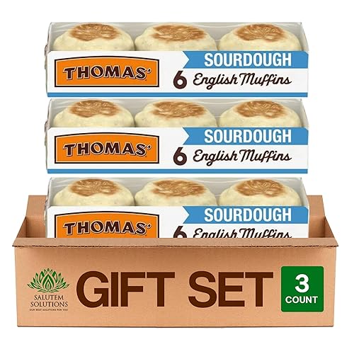 Salutem Vita - Sourdough English Muffins 6 Count, 13 oz, Gift Set - Pack of 3