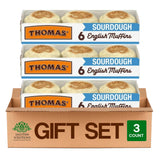 Salutem Vita - Sourdough English Muffins 6 Count, 13 oz, Gift Set - Pack of 3