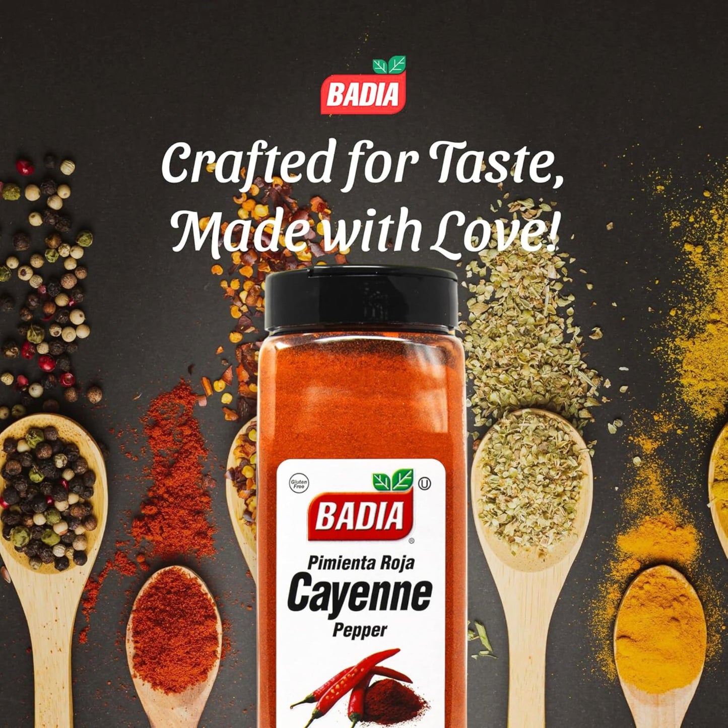 Badia Ground Cayenne Red Pepper, 16 oz - Bold, Spicy & Vibrant for Meats, Seafood, & Vegetables