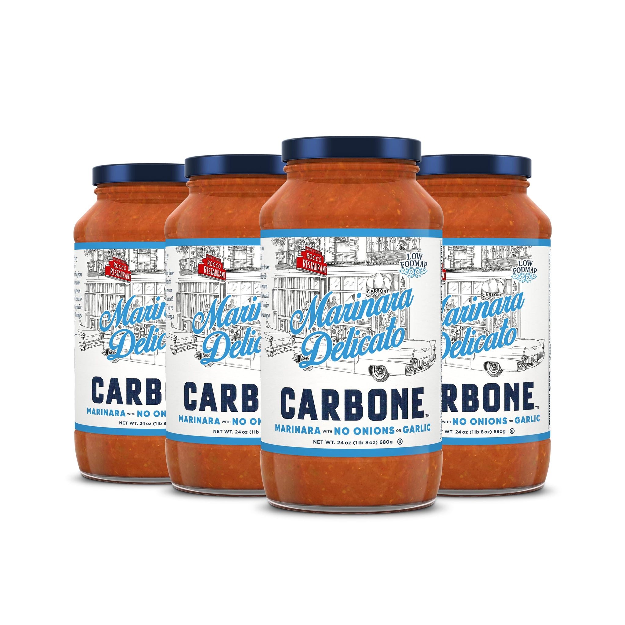 Carbone Marinara Delicato Pasta Sauce | Tomato Sauce Made with Fresh & All-Natural Ingredients | Non GMO, Vegan, Gluten Free, Low Carb Pasta Sauce, 24