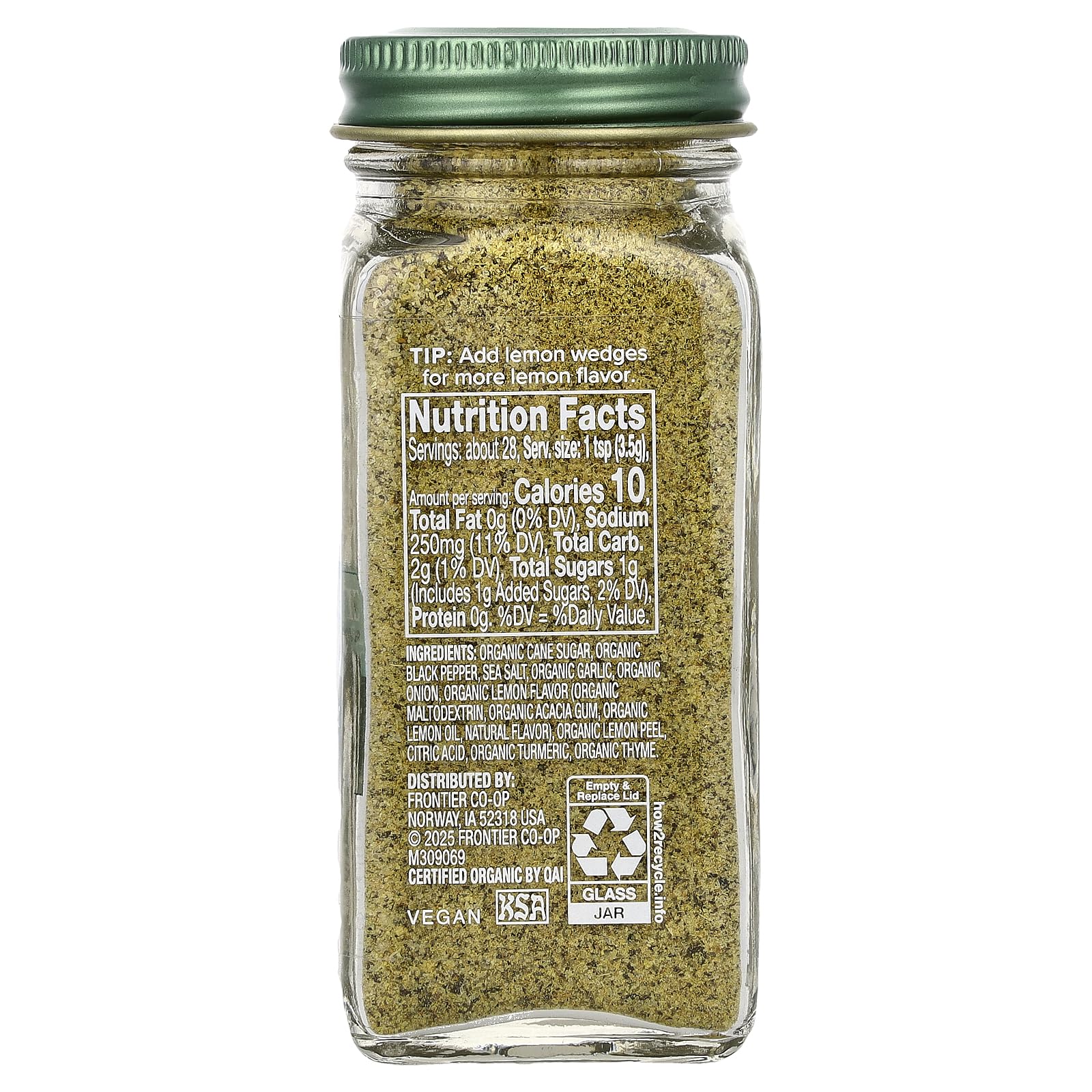 Simply Organic Organic Lemon Pepper Rotisserie Style Seasoning, 3.42 OZ
