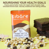 Cibare Plant-Based Energy Bar - Powered by 1 Billion Probiotics, Gluten-Free, Vegan Fruit Snack, No Added Sugar, Soy-Free, Peanut Butter Chocolate