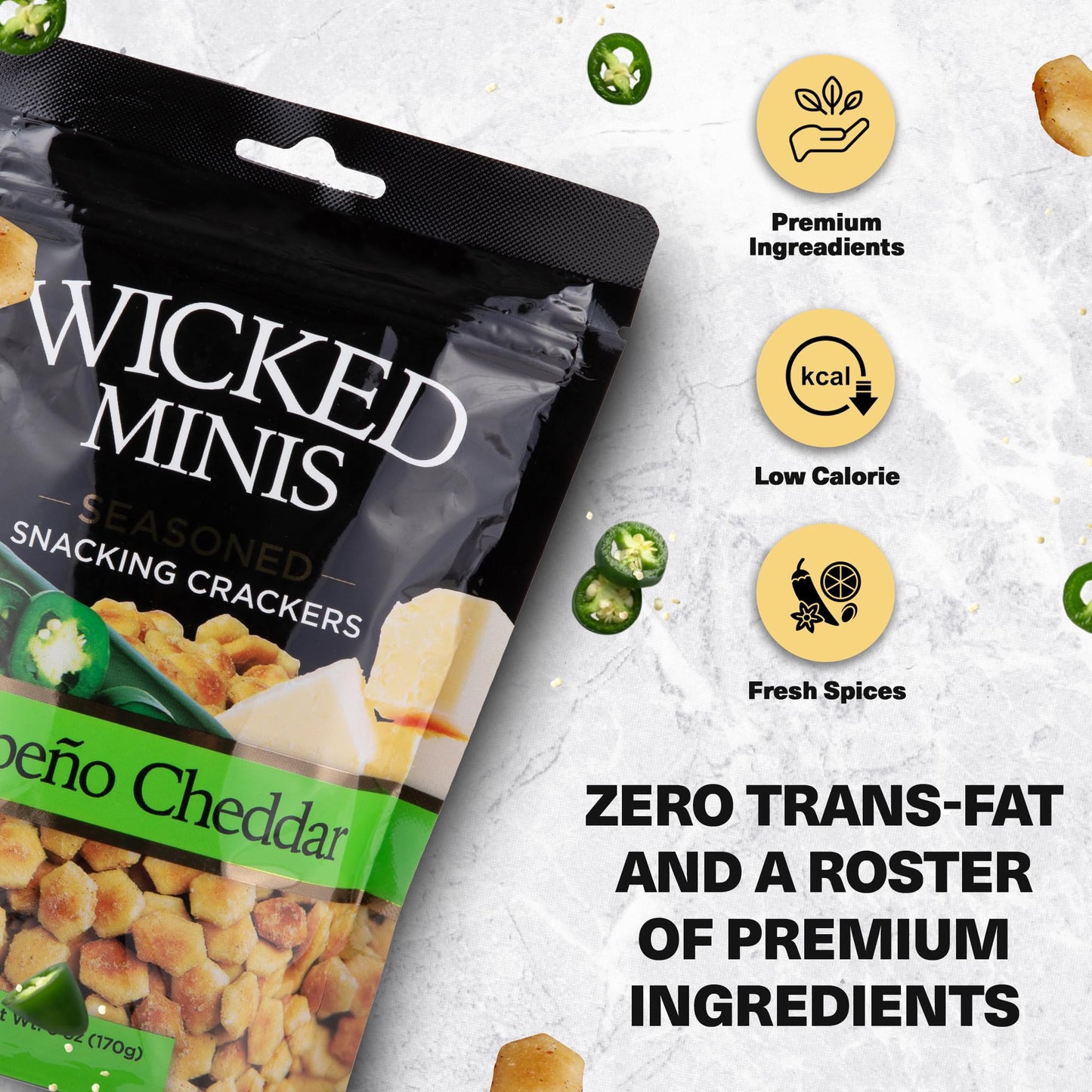 Wicked Minis Soup & Oyster Crackers - Saltine & Salted Flavored Mini Puffed Soup, Savory Snacking Mix, Seasoned Croutons Salad Toppers, Crackers